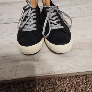 converse one star low top women’s sneakers Black Sparkling SZ 8.5 US